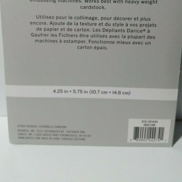 Darice Embossing Folder Citrus Border Scrapbook Paper Crafts Card Making - Picture 5 of 6